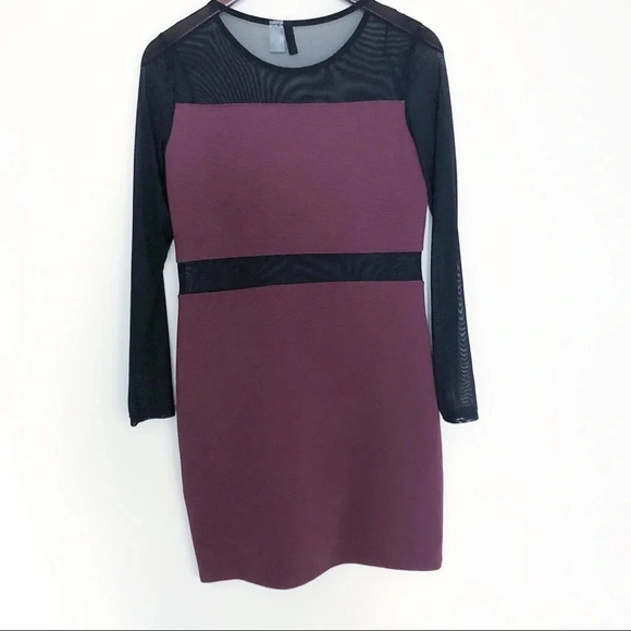 🍁 H&M | Purple Sheer or Mesh Waist Bodycon Dress - Picture 4 of 5